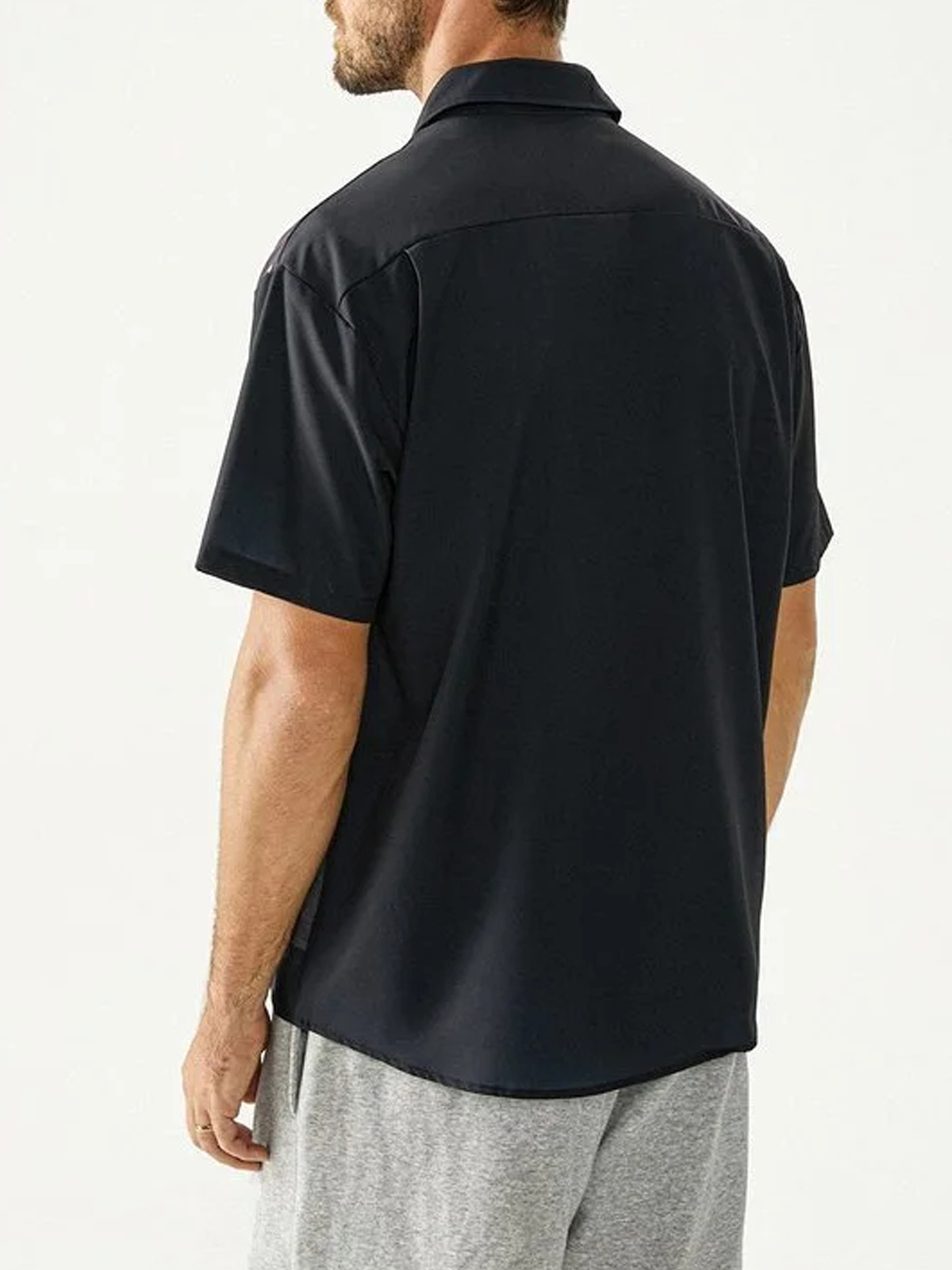 Flamingo Drinking Beer Chest Pocket Short Sleeve Bowling Shirt