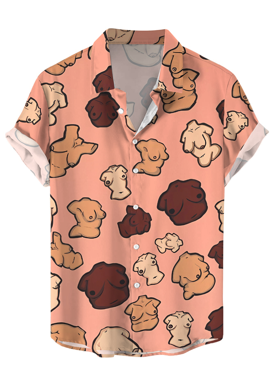 Hawaiian All Boobs Are Beautiful Art Pattern Short Sleeve Shirt