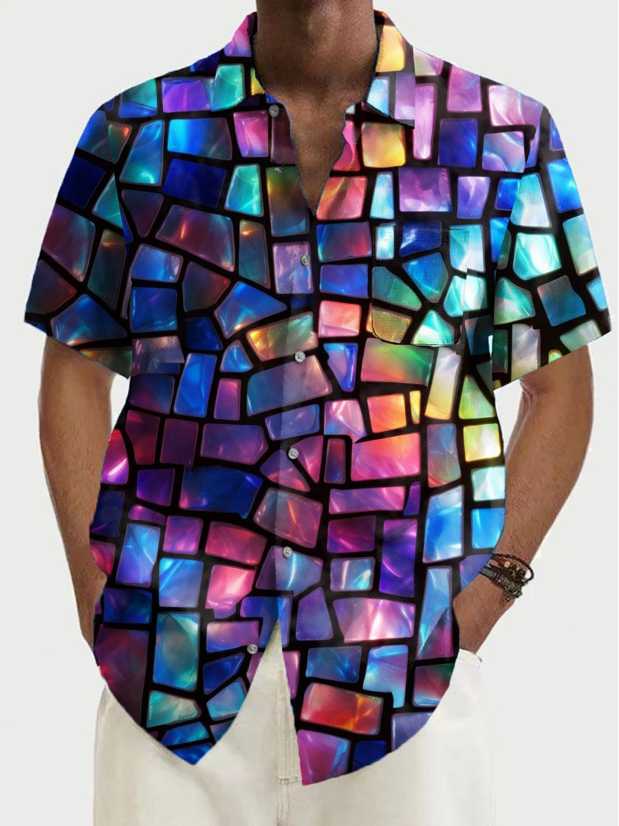 Men's Shirt Art Design Print Vacation Oversized Short Sleeve Shirt