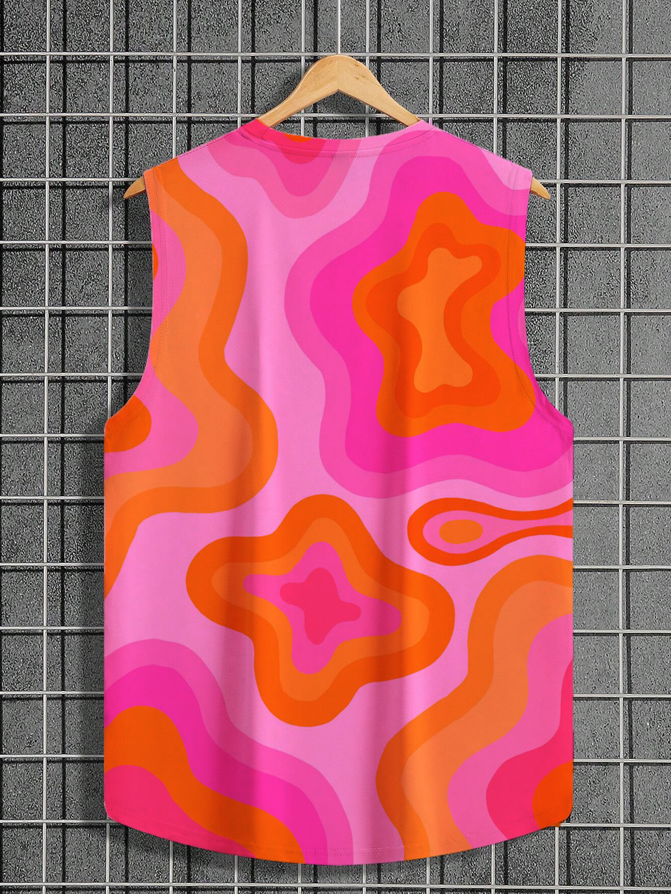 Men's Tank Top Doll Pink Style Floral Print Cozy Sleeveless T-Shirt