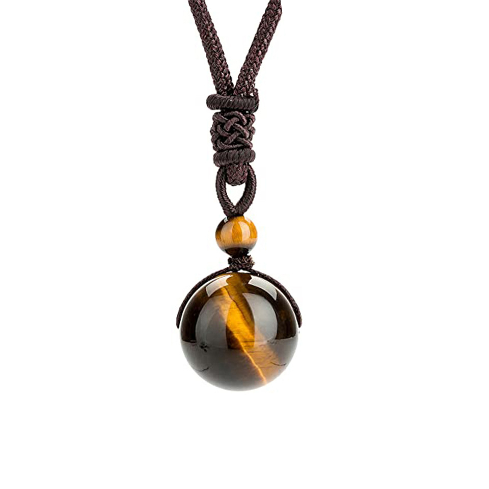 Natural Stone Crystal Ball Necklace