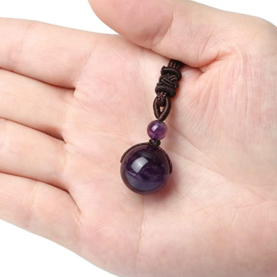 Natural Stone Crystal Ball Necklace