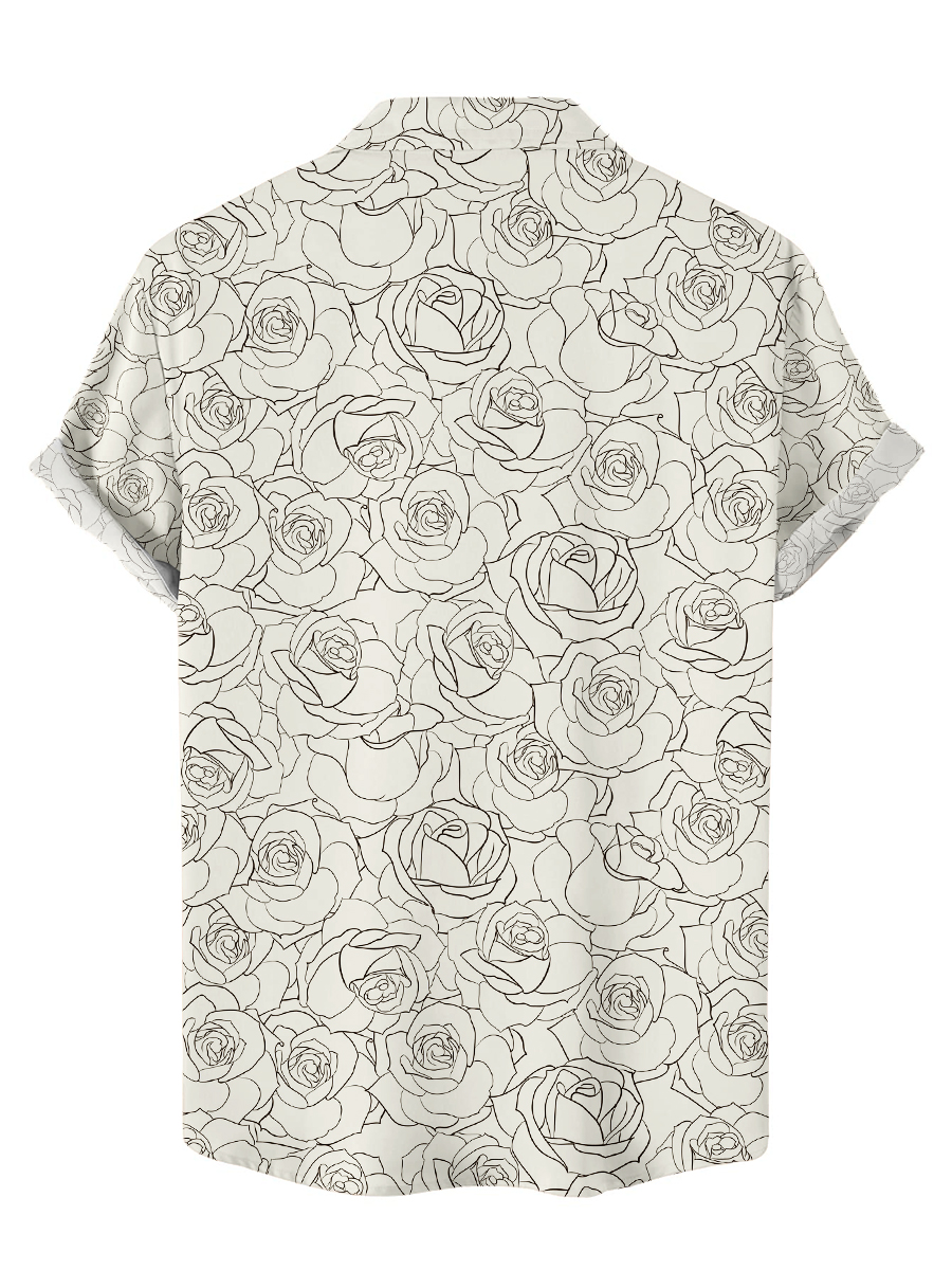 Hawaiian Flowers Print Short Sleeve Shirt