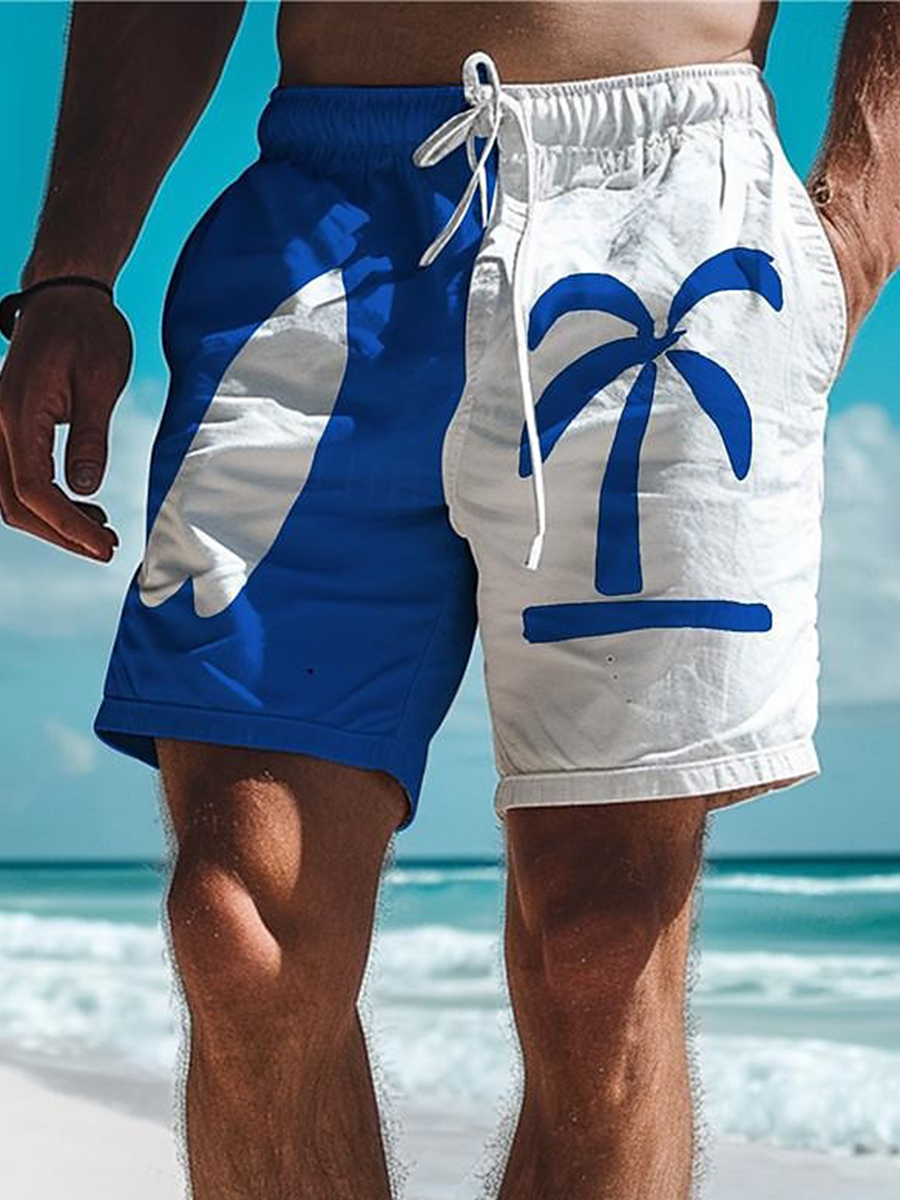 Men's Shorts Holiday Hawaii Style Coconut Tree Print Beach Shorts
