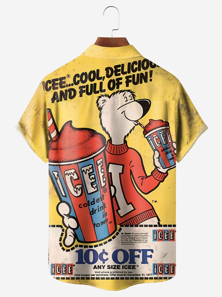 Men's Nostalgic Poster Art Print Shirt