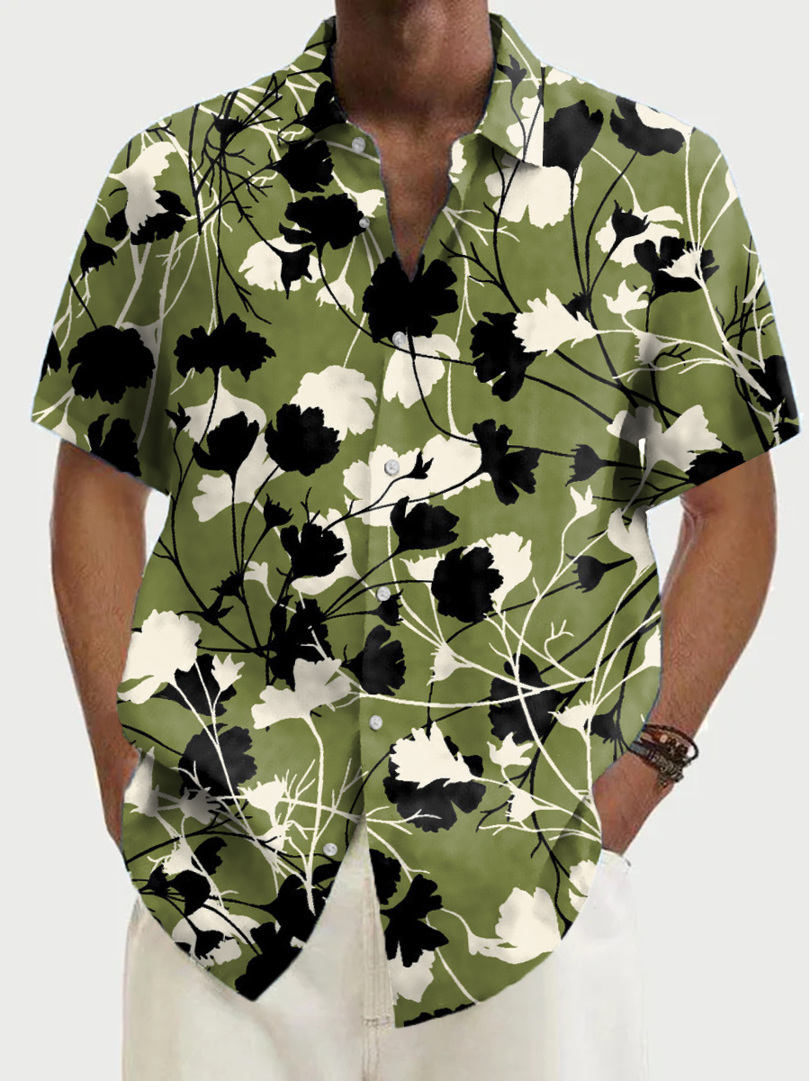 Men's Floral Short Sleeve Casual Shirt