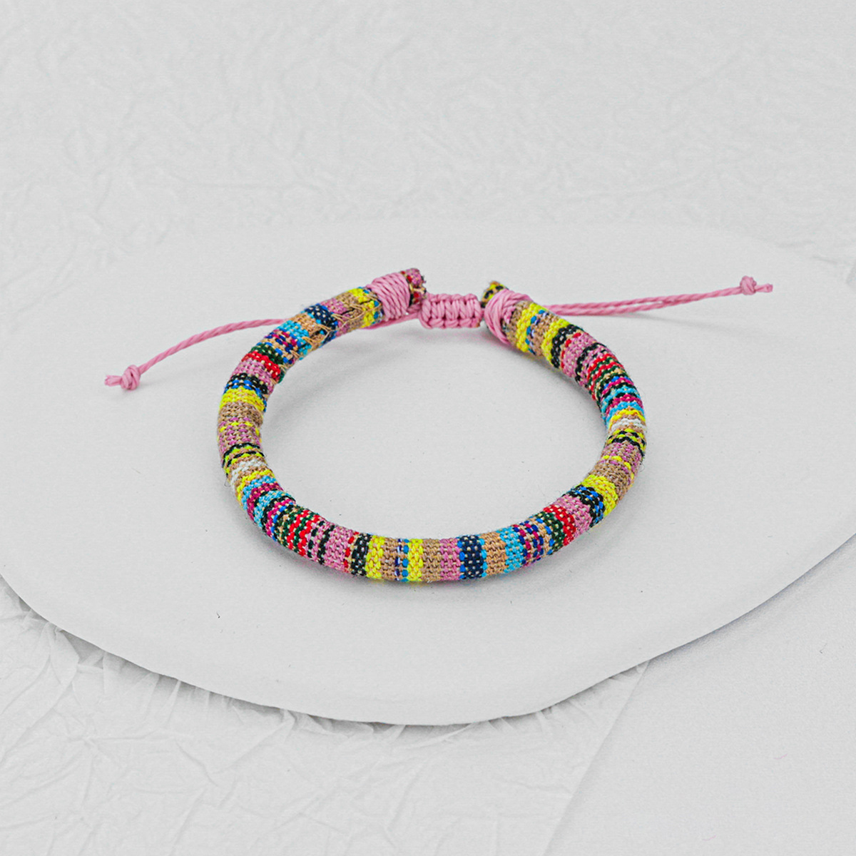Ethnic Style Cotton And Linen Hand-Woven Bracelet