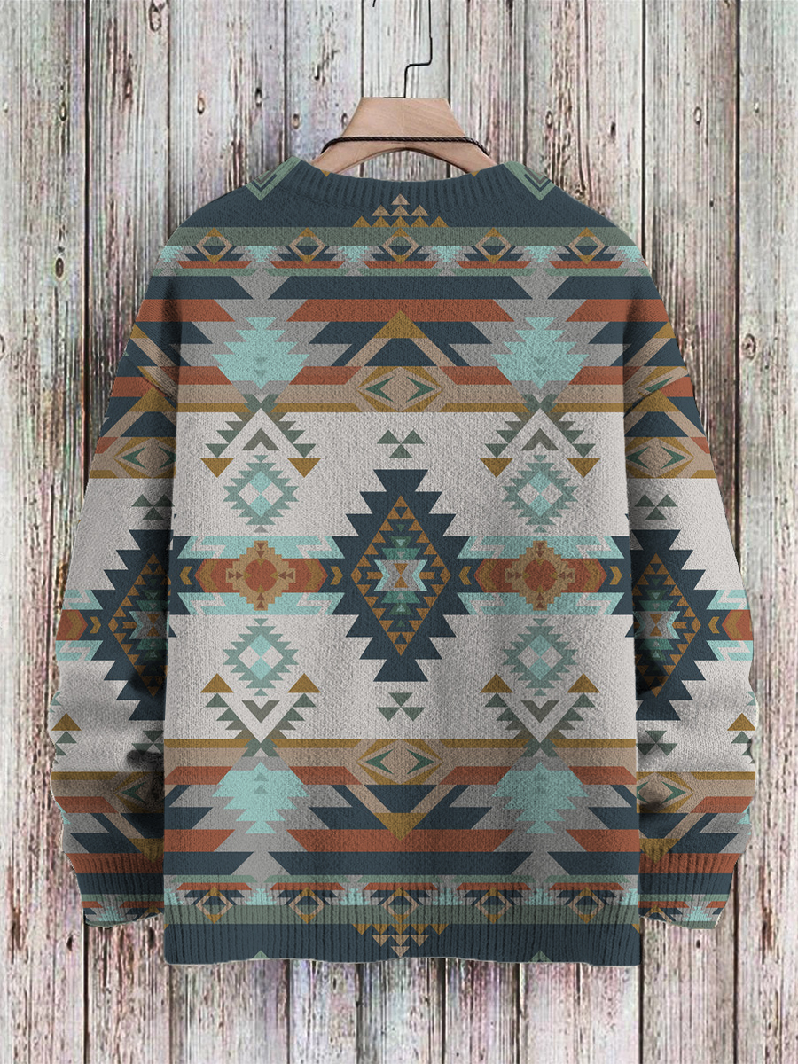 Men's Sweater Vintage Ethnic Tribal Native Pattern Pullover Print Casual Sweater