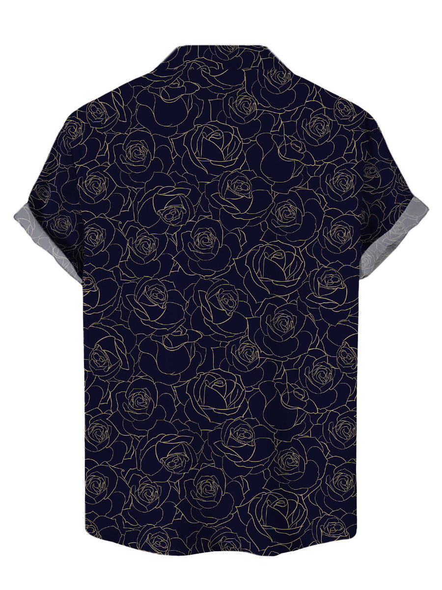 Hawaiian Flowers Print Short Sleeve Shirt