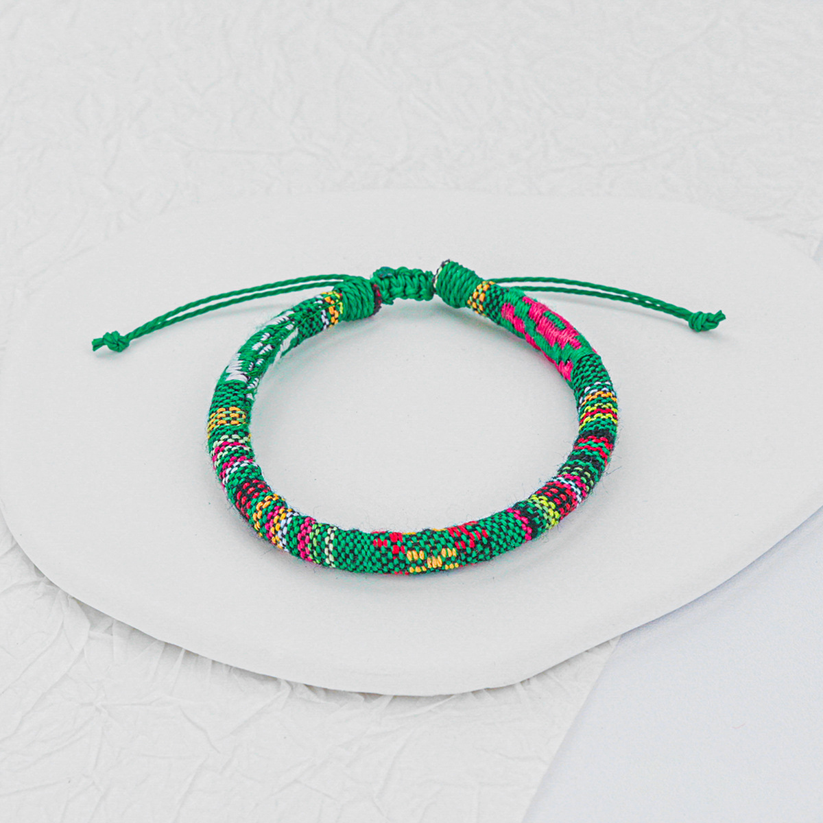 Ethnic Style Cotton And Linen Hand-Woven Bracelet