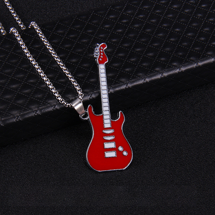 Rock Personality Hip Hop Guitar Pendant Necklace