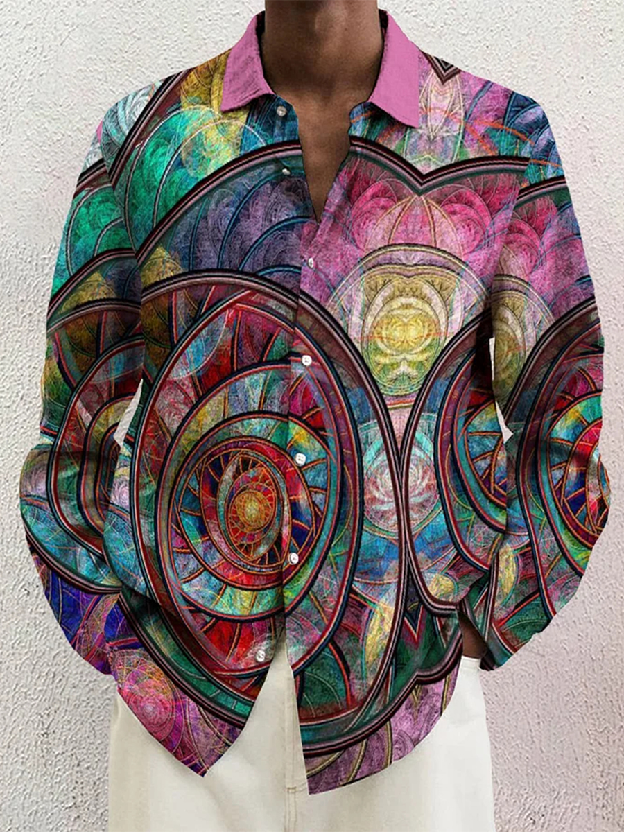 Men's Art Design Long-Sleeved Fashion Casual Shirt