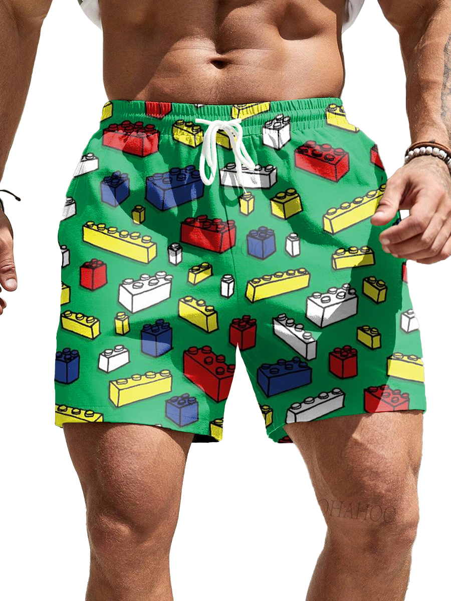 Men's Shorts Holiday Print Beach Shorts