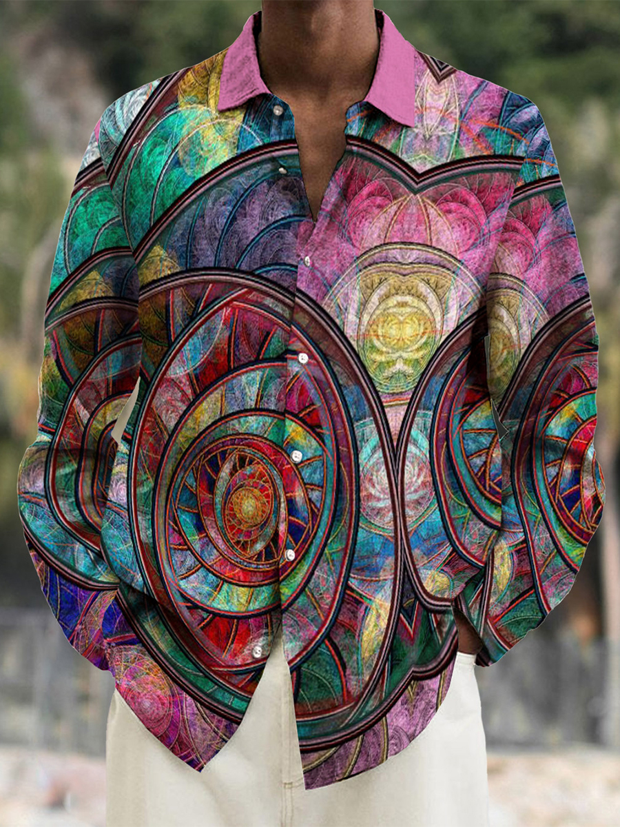 Men's Art Design Long-Sleeved Fashion Casual Shirt