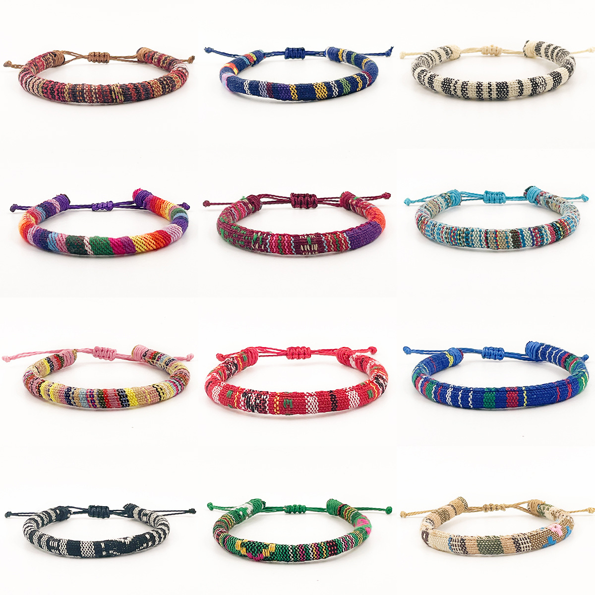 Ethnic Style Cotton And Linen Hand-Woven Bracelet