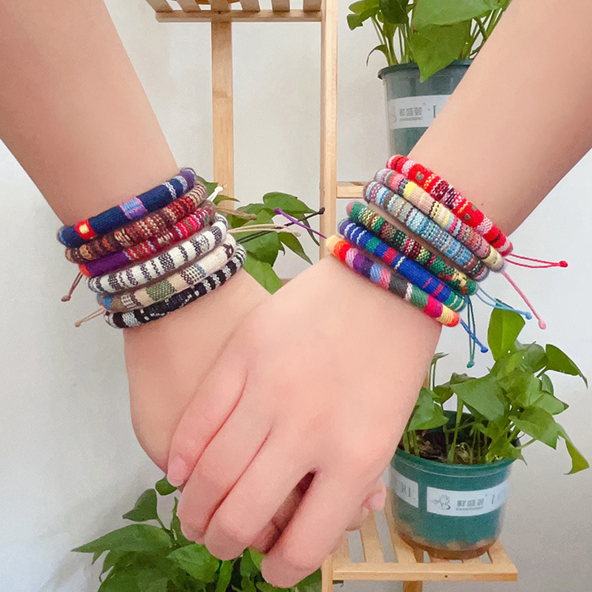 Ethnic Style Cotton And Linen Hand-Woven Bracelet