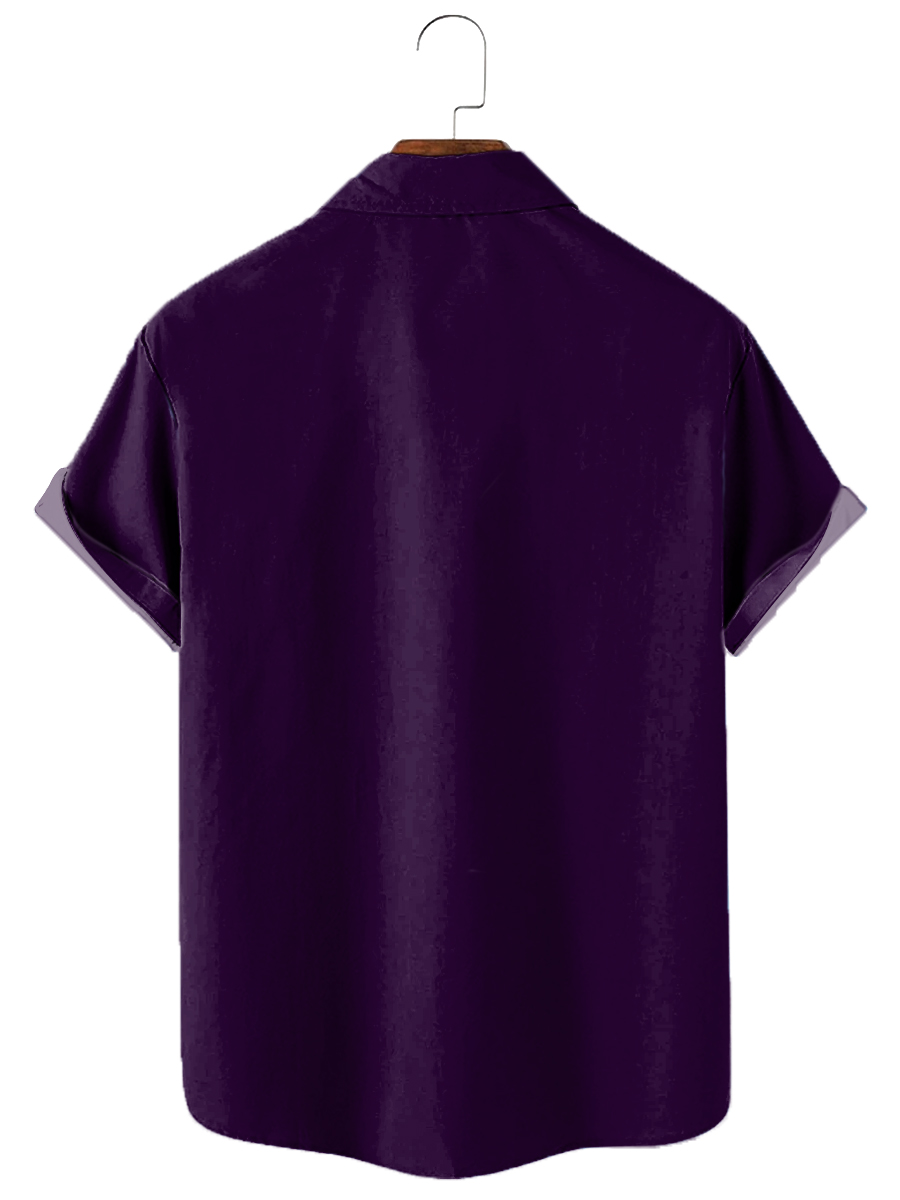 Holiday Mardi Gras Crocodile Pattern Hawaiian Shirt Casual Aloha Shirt