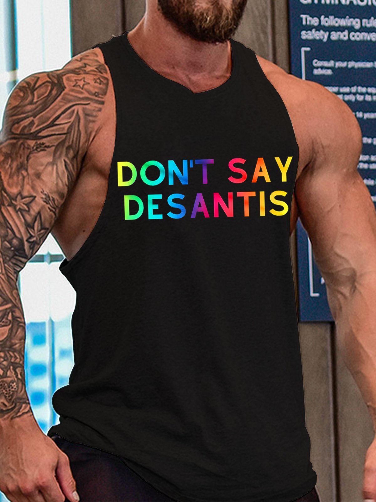 Men's T-shirt Casual Rainbow Art Print Cozy Sleeveless T-Shirt