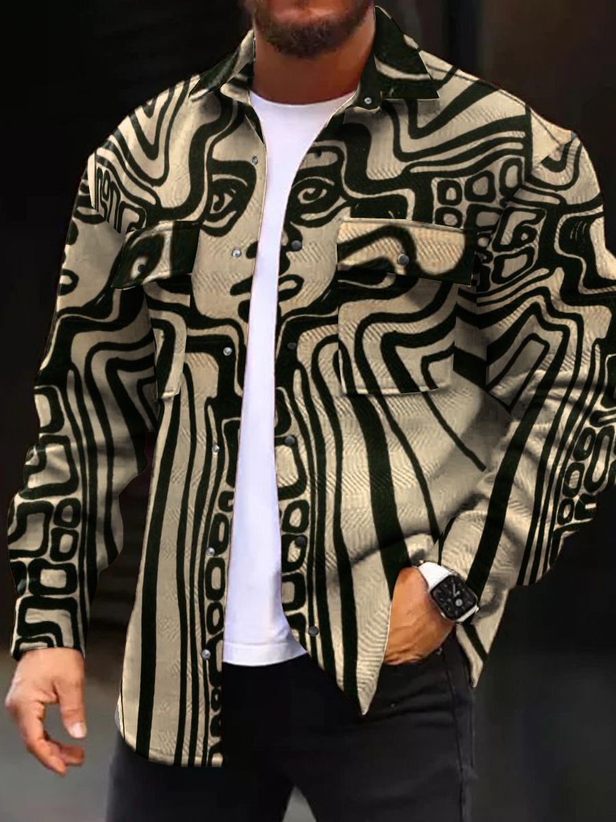 Abstract Face Print Shirt
