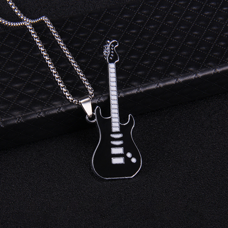 Rock Personality Hip Hop Guitar Pendant Necklace