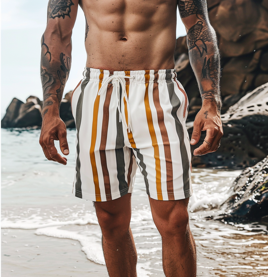 Men's Shorts Casual Stripes Vacation Beach Shorts