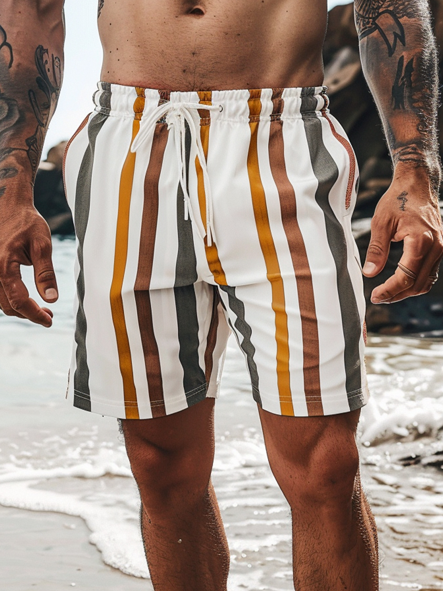 Men's Shorts Casual Stripes Vacation Beach Shorts