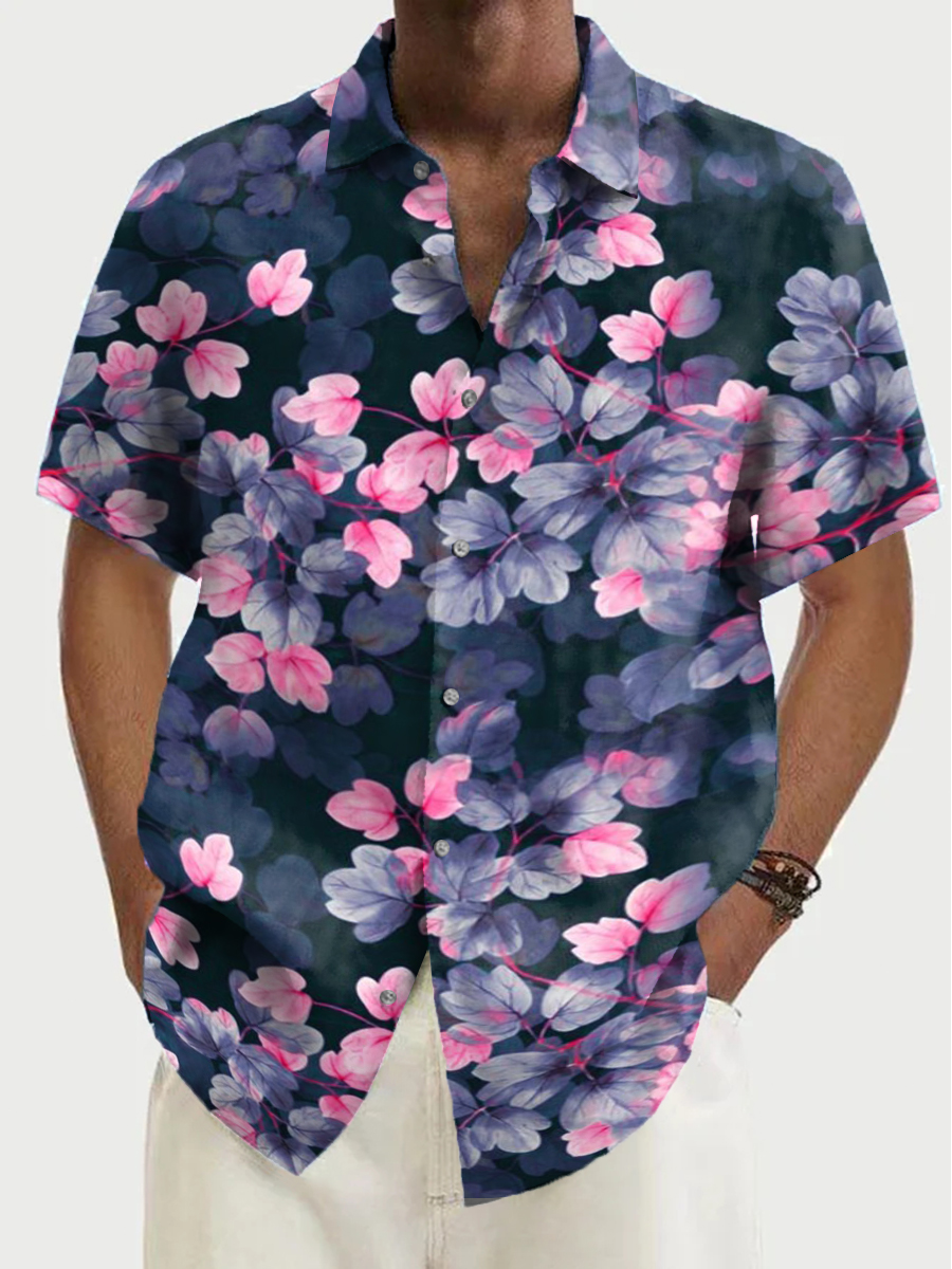 Retro Floral Pattern Shirt Men's Hawaiian Shirt