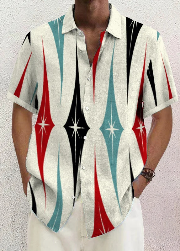 Men's Art Print Casual Breathable Short Sleeve Shirt