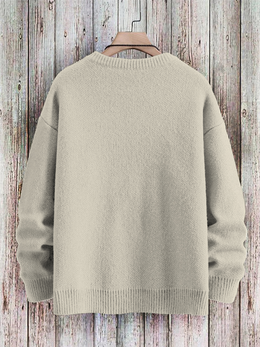 Men's Sweater Fun Face Pattern Pullover Print Casual Sweater