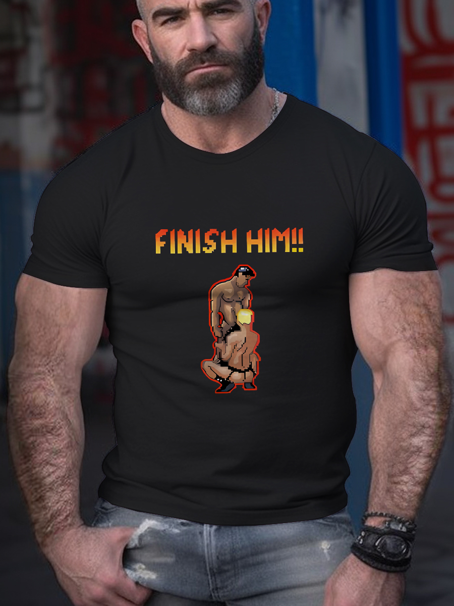 Men's Pride Finish Him Print T-shirt
