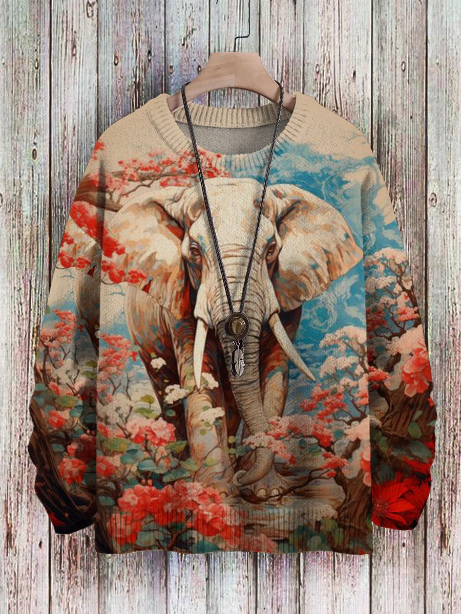 Men's Sweater Elegant Pattern Pullover Print Casual Sweater
