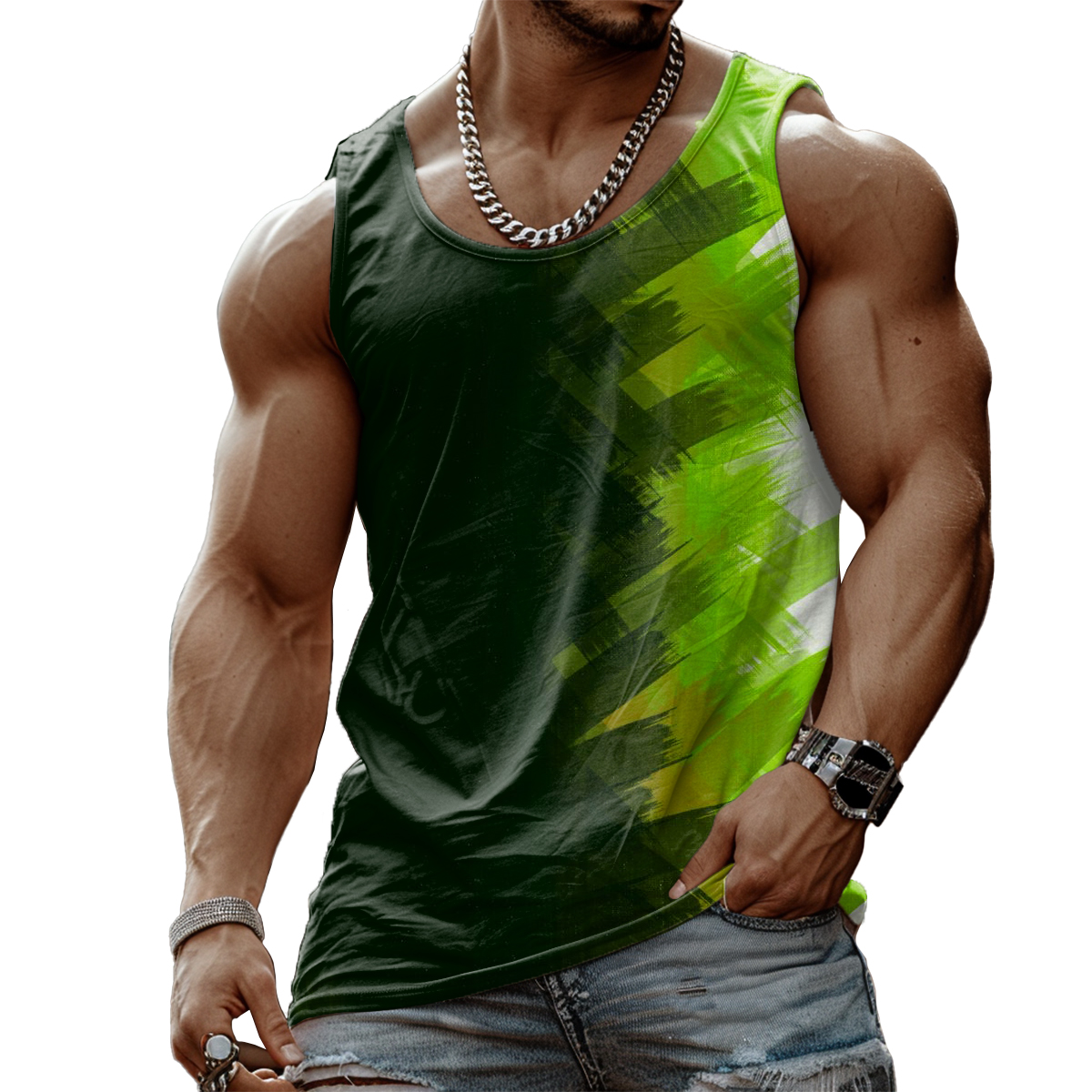 Men's Ink Print Tank Top Muscle Tee