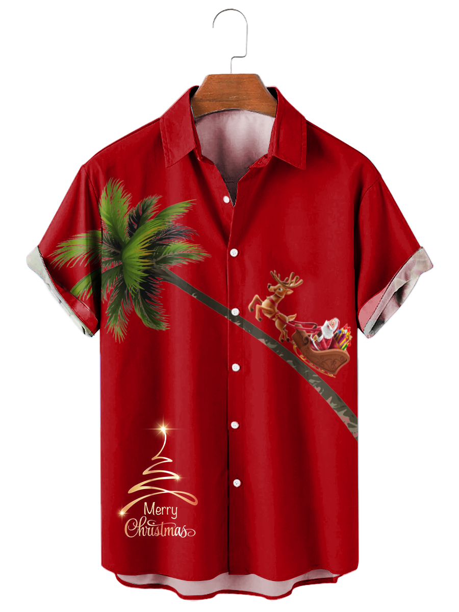Men's Christmas Coconut Print Shirt
