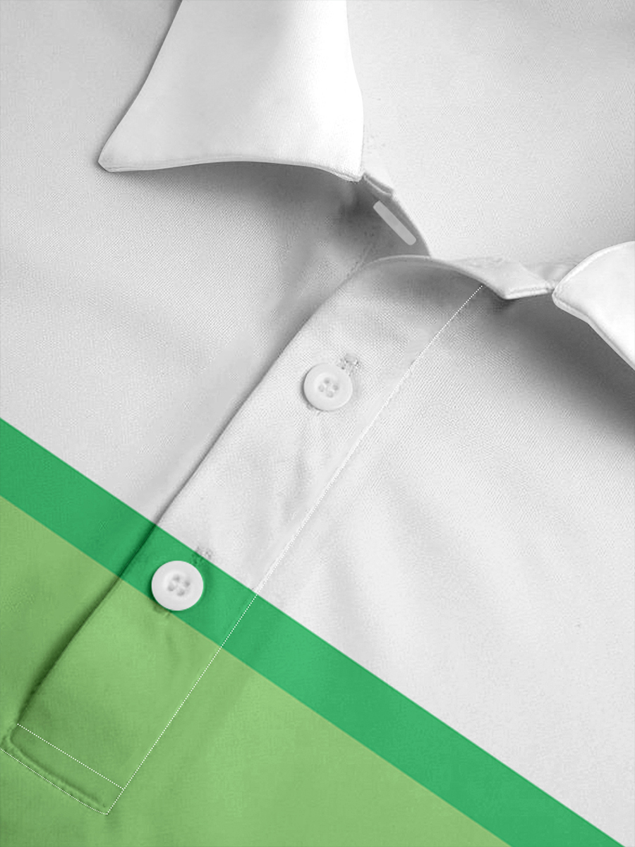 Moisture-wicking Geometric Golf Polo Shirt