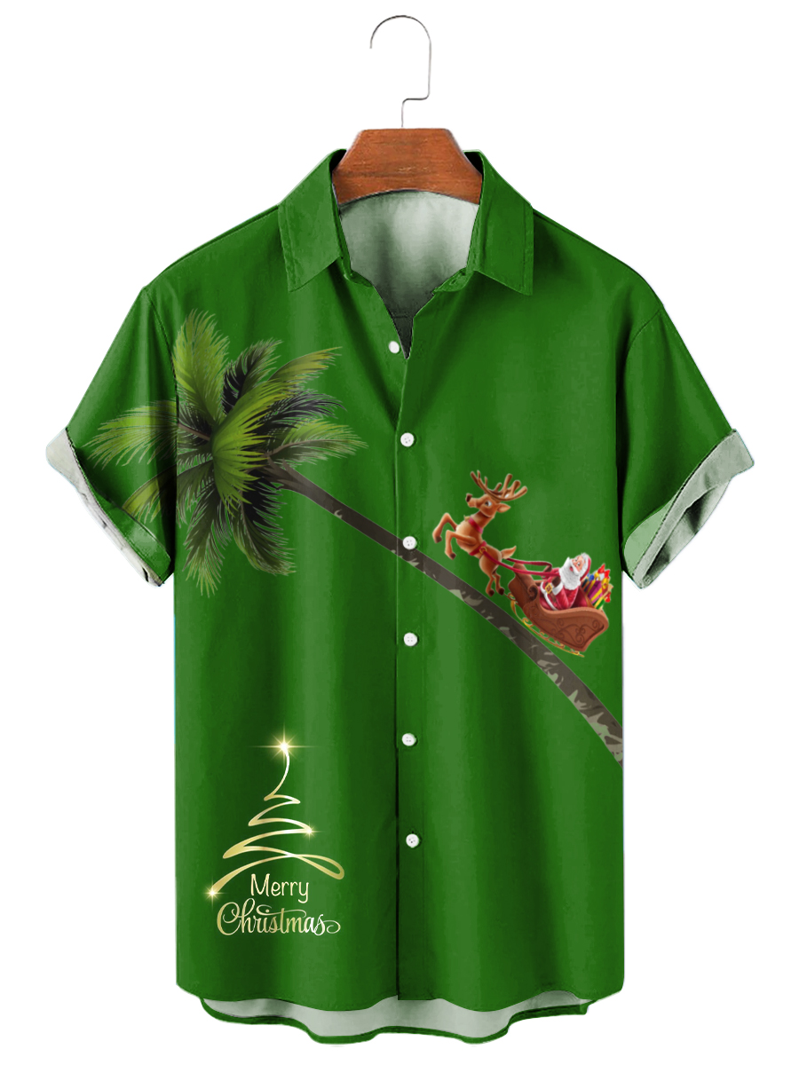 Men's Christmas Coconut Print Shirt