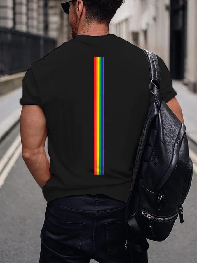 Men's 100%Cotton Love Wins Pride Month Casual Tee
