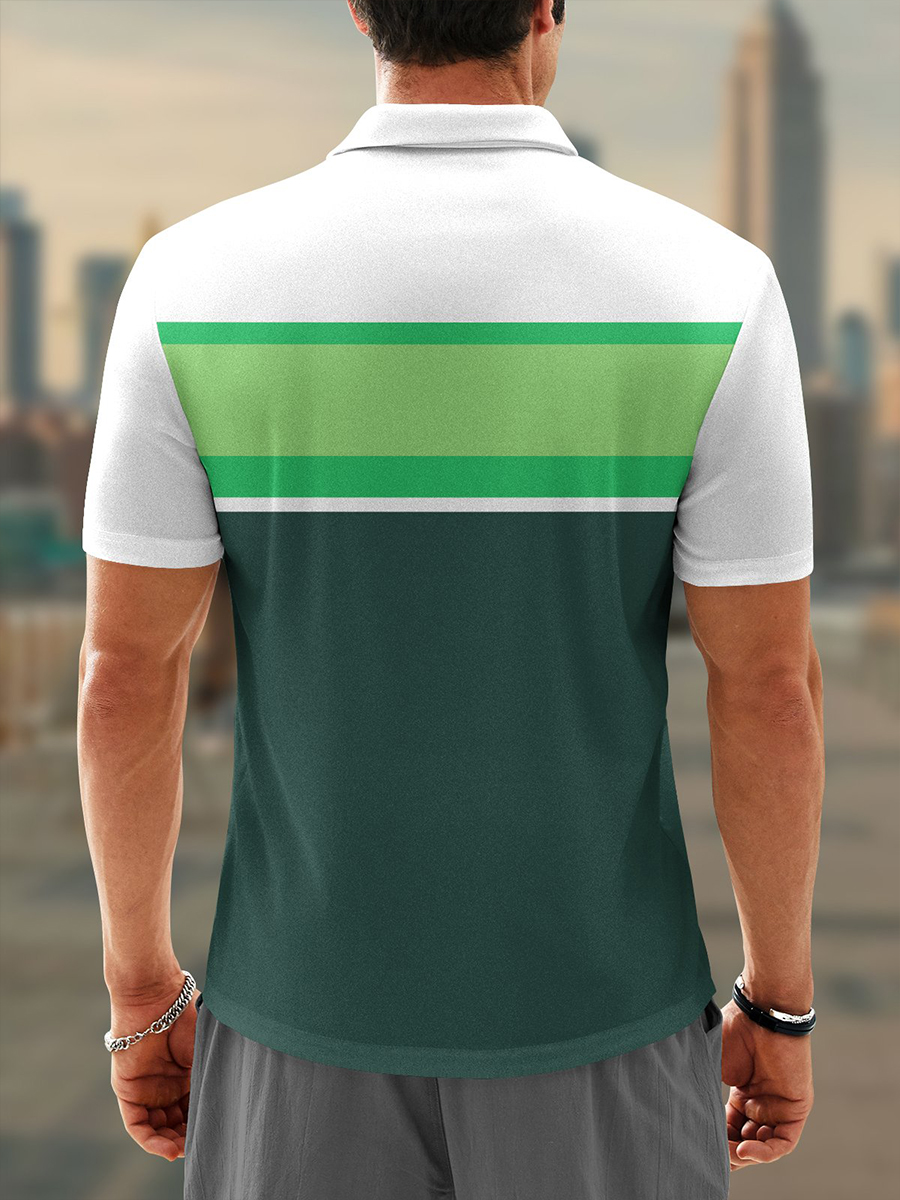 Moisture-wicking Geometric Golf Polo Shirt