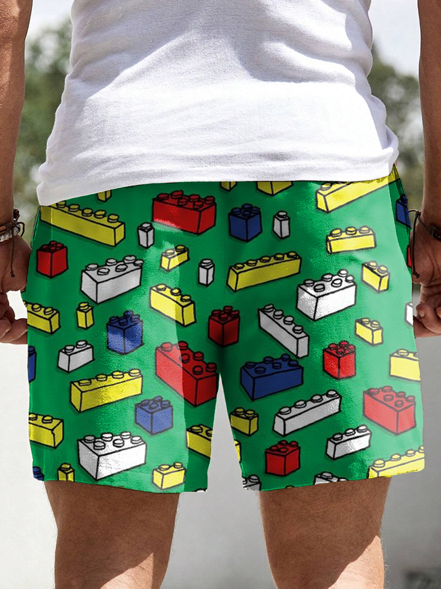 Men's Shorts Holiday Print Beach Shorts