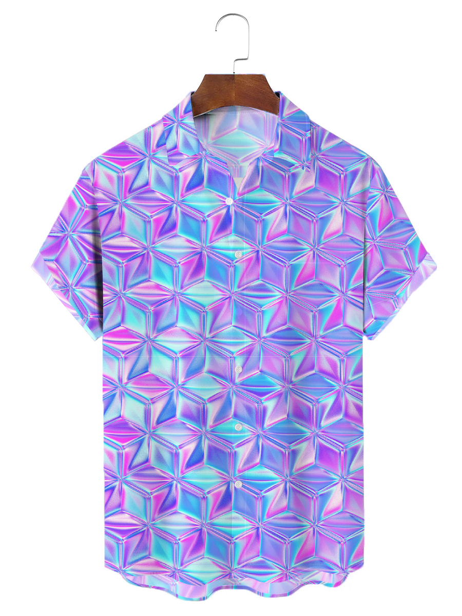 Hawaiian Art Pattern Short Sleeve Shirt