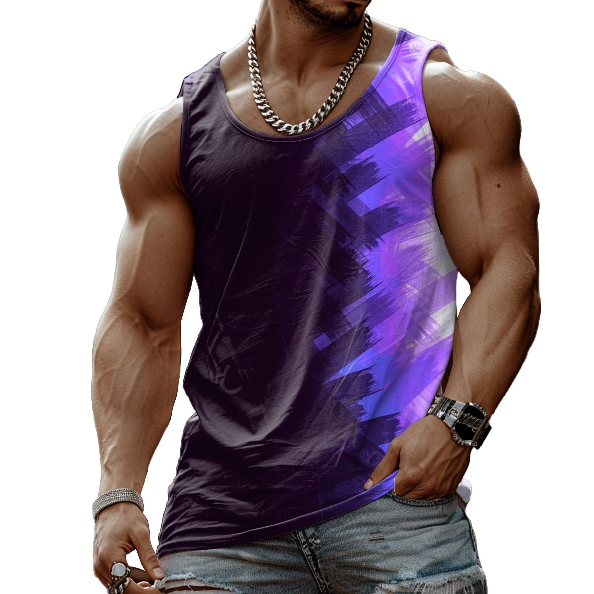 Men's Ink Print Tank Top Muscle Tee