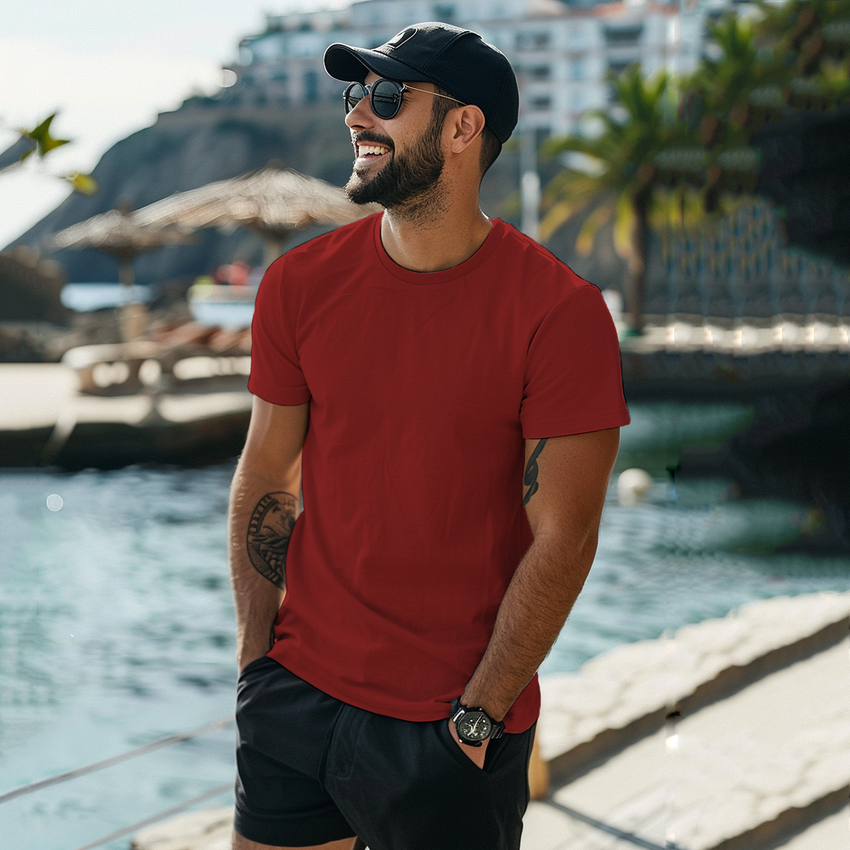 Men's Casual Plain Short Sleeve T-Shirt