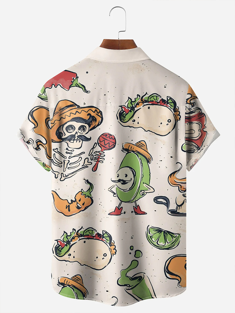 Cinco de Mayo Chest Pocket Short Sleeve Casual Shirt