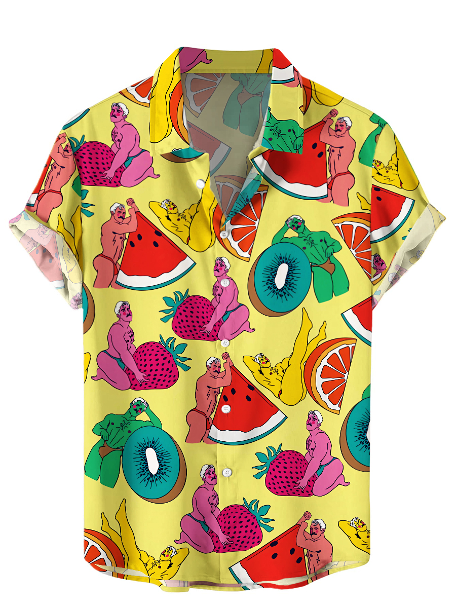 Men's Fun Sexy Fruit Print Hawaiian Shirt