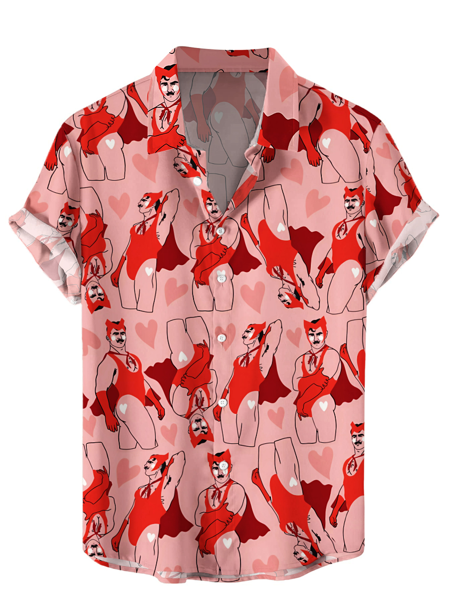 Men's Fun And Sexy Art Print Hawaiian Shirt