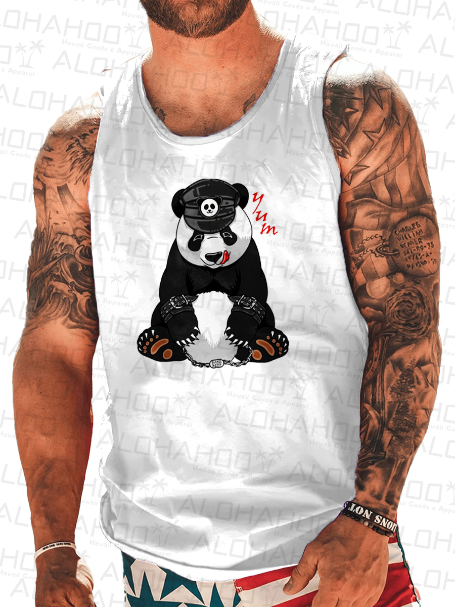 Men's Tank Top Fun And Sexy Panda Art Print Crew Neck Tank T-Shirt