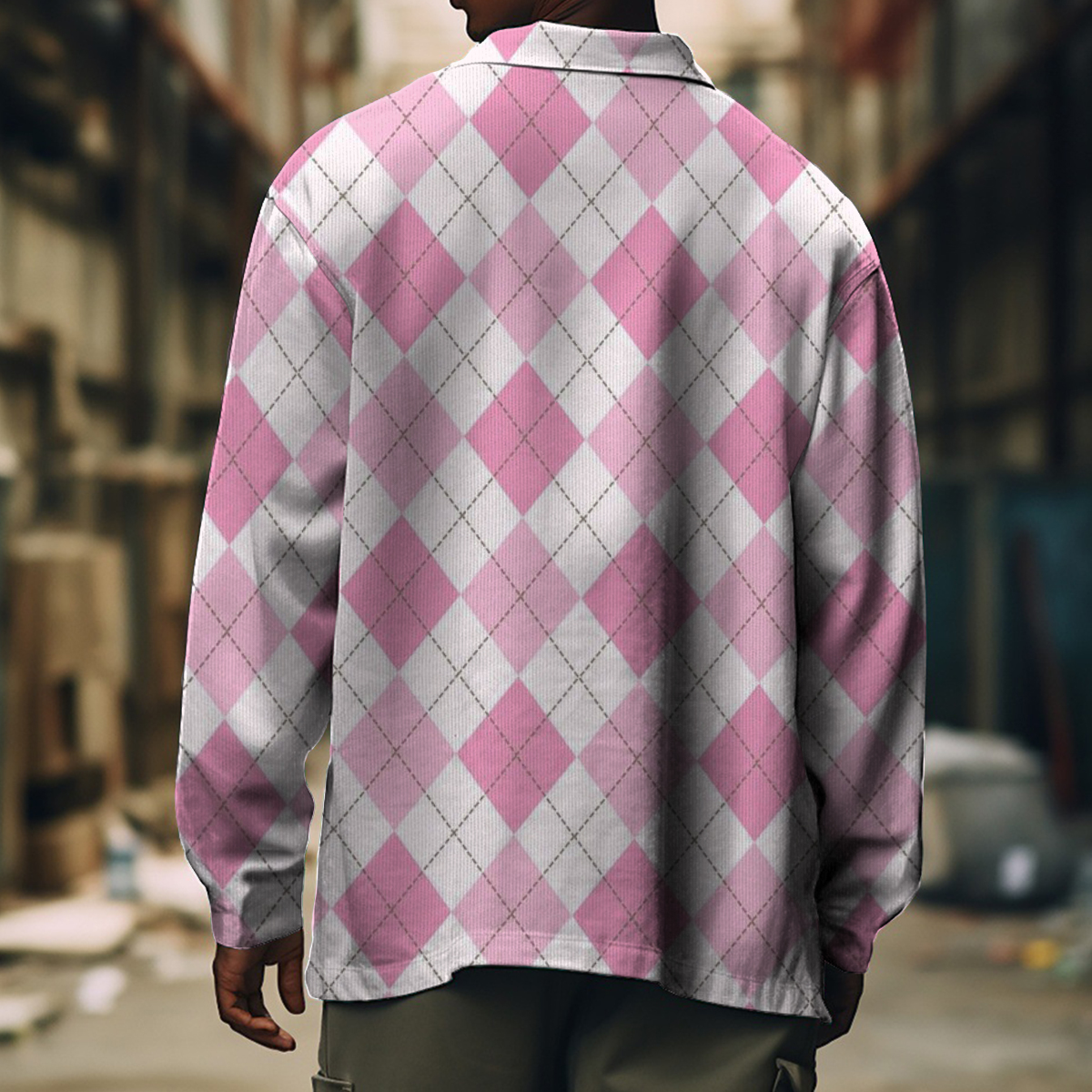 Men's Casual Jacket Stylish Plaid Print Long Sleeve Pockets Shirt Jacket