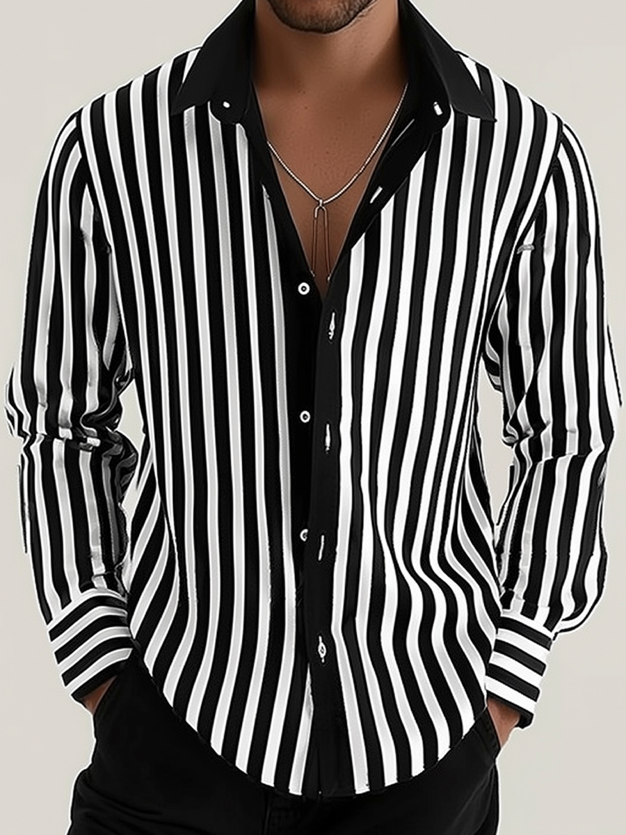 Striped Long Sleeve Shirts Basic Basic Fashion Trend Shirts