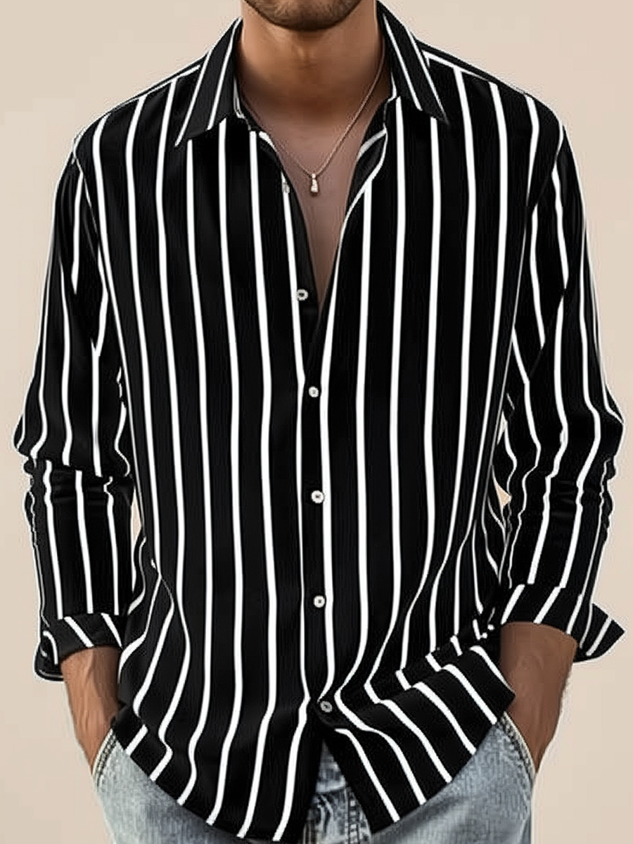 Striped Long Sleeve Shirts Basic Basic Fashion Trend Shirts