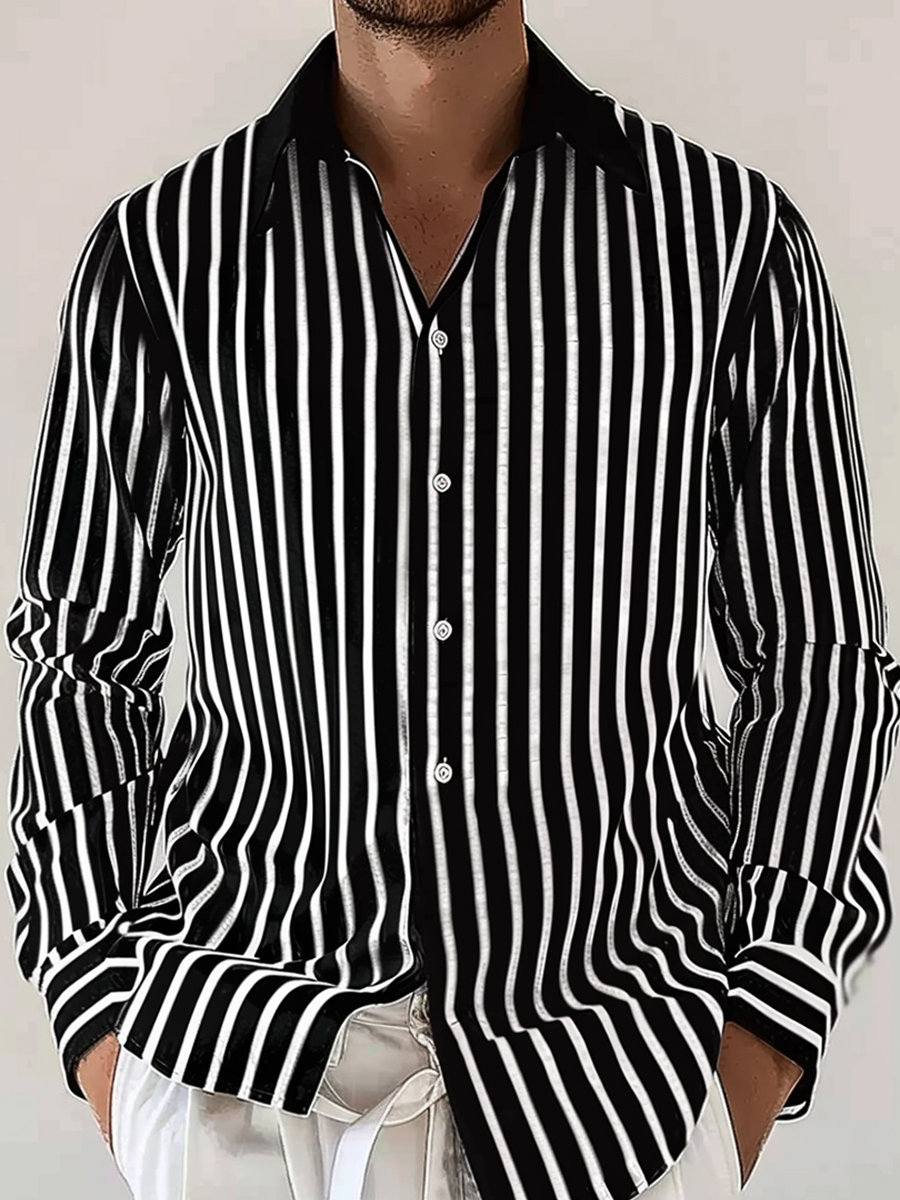 Striped Long Sleeve Shirts Basic Fashion Trend Shirts