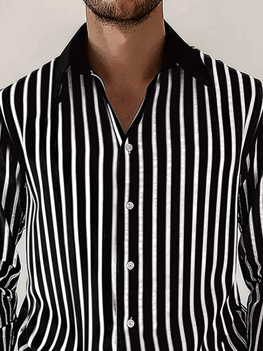 Striped Long Sleeve Shirts Basic Fashion Trend Shirts